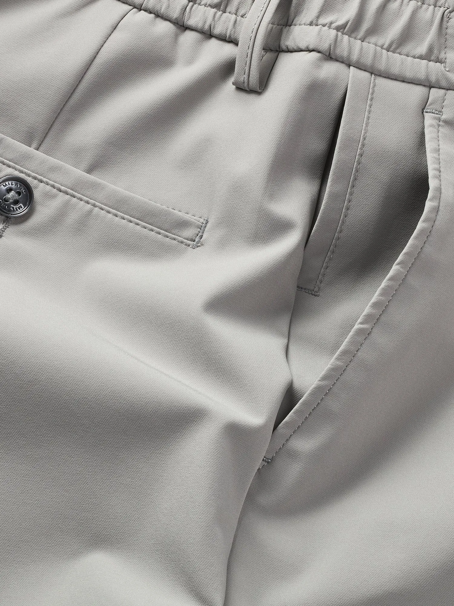 MERSINO MILANO EDITION LIGHT GREY DRAWSTRING TROUSERS - DESIGN IN ITALY