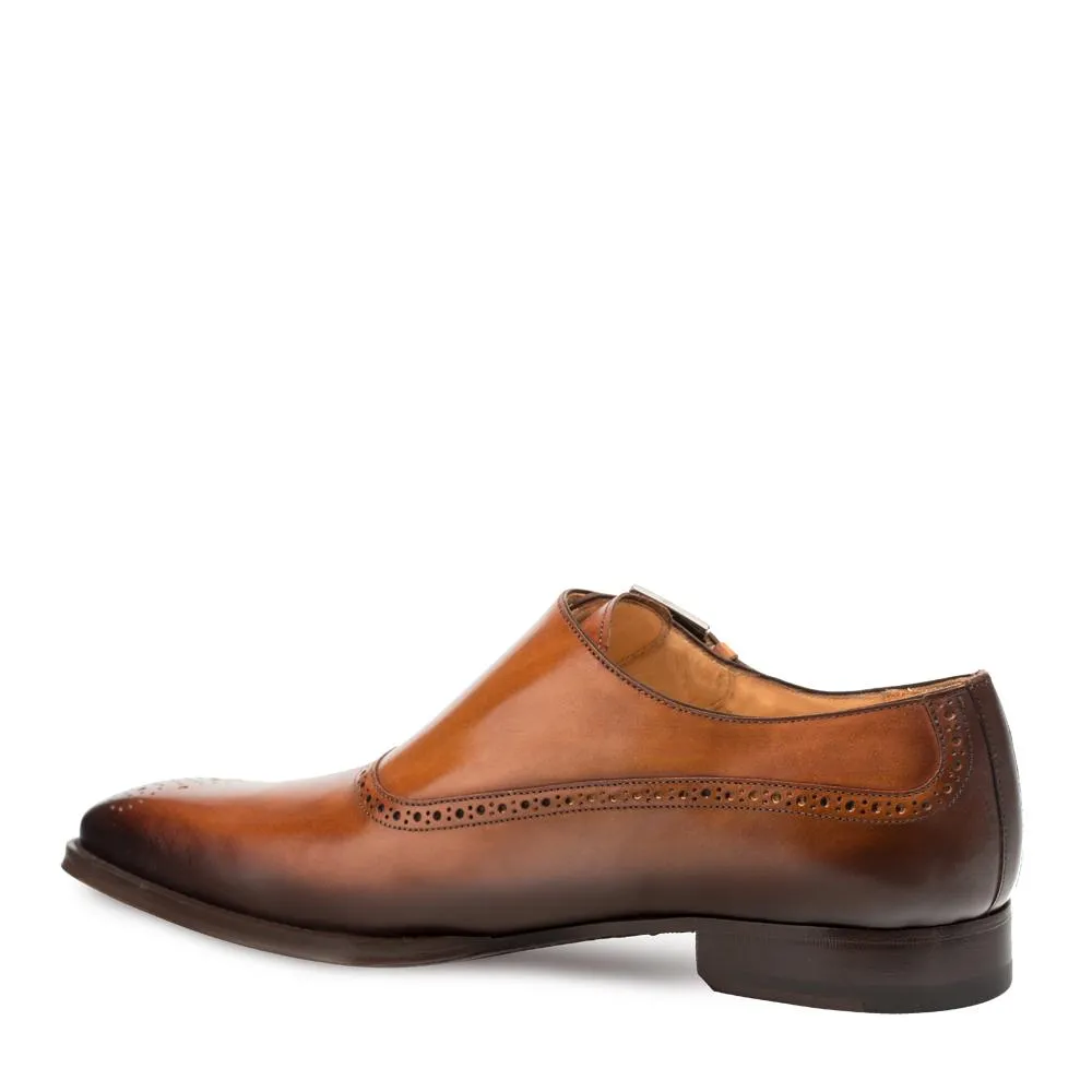 Mezlan 9730 Phillipe Men's Shoes Cognac Calf-Skin Leather Monk-Strap Loafers (MZS3336)