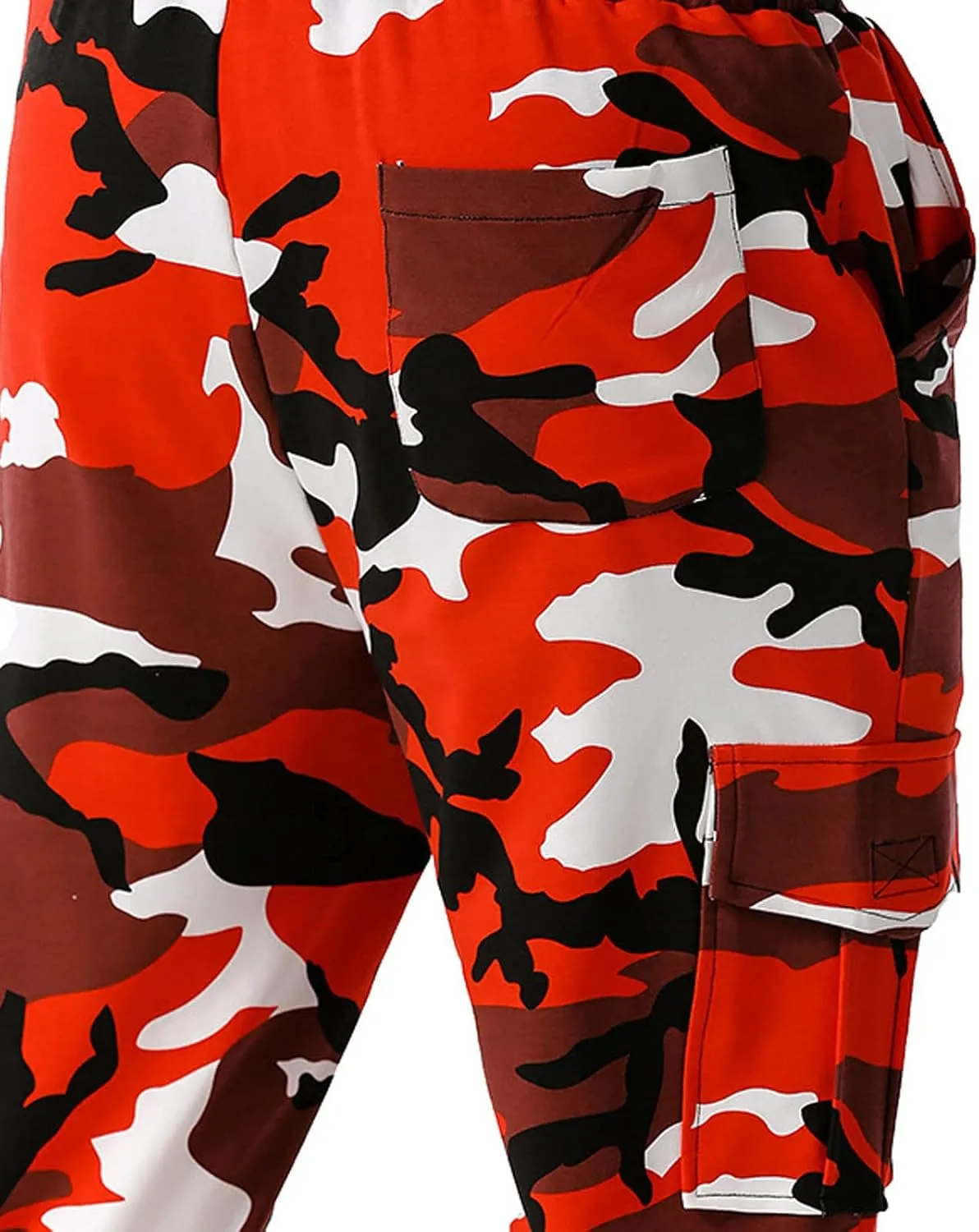 Muscularfit Athletic Pants for Men 2024 Trendy Stretch Waist Camo Pant Causal Drawstring Multi Pockets Camouflage Sweatpants