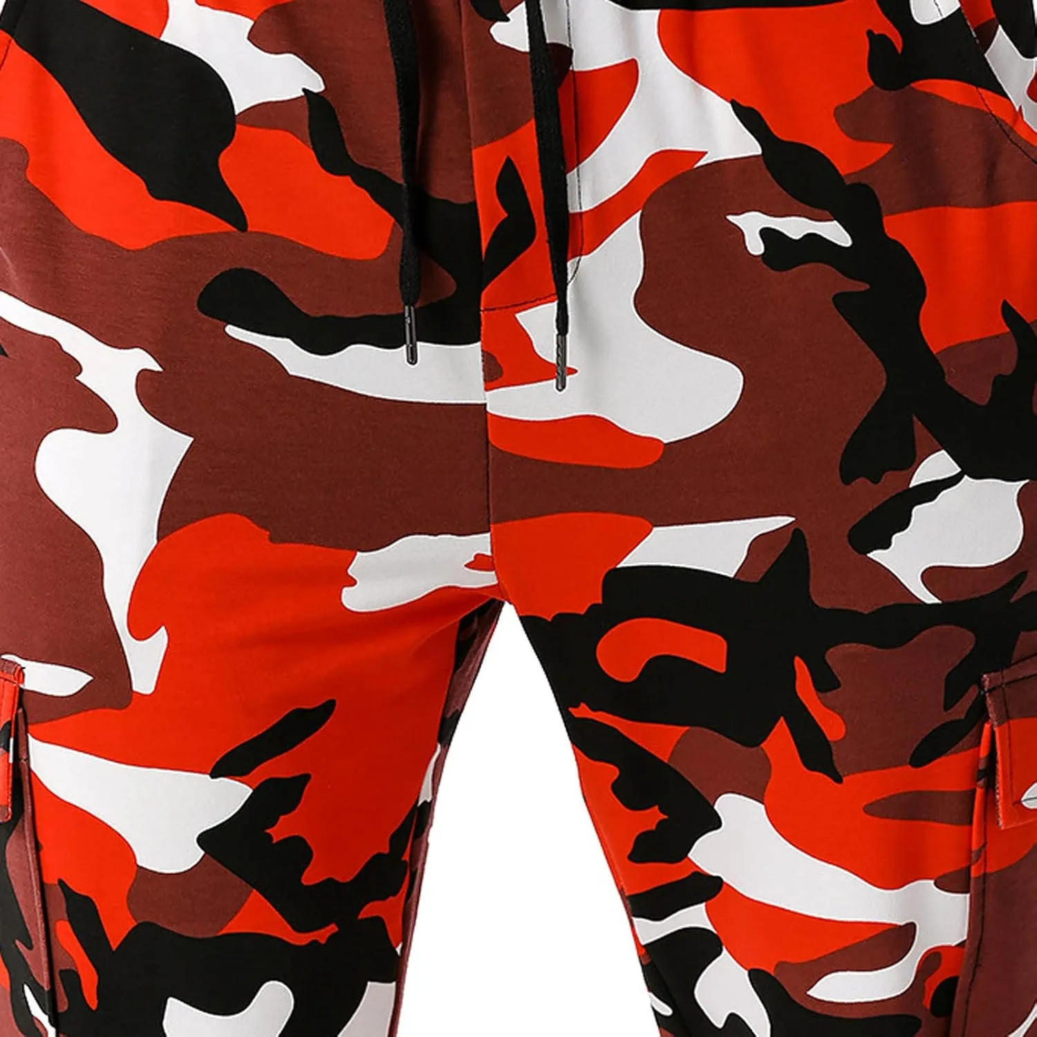 Muscularfit Athletic Pants for Men 2024 Trendy Stretch Waist Camo Pant Causal Drawstring Multi Pockets Camouflage Sweatpants