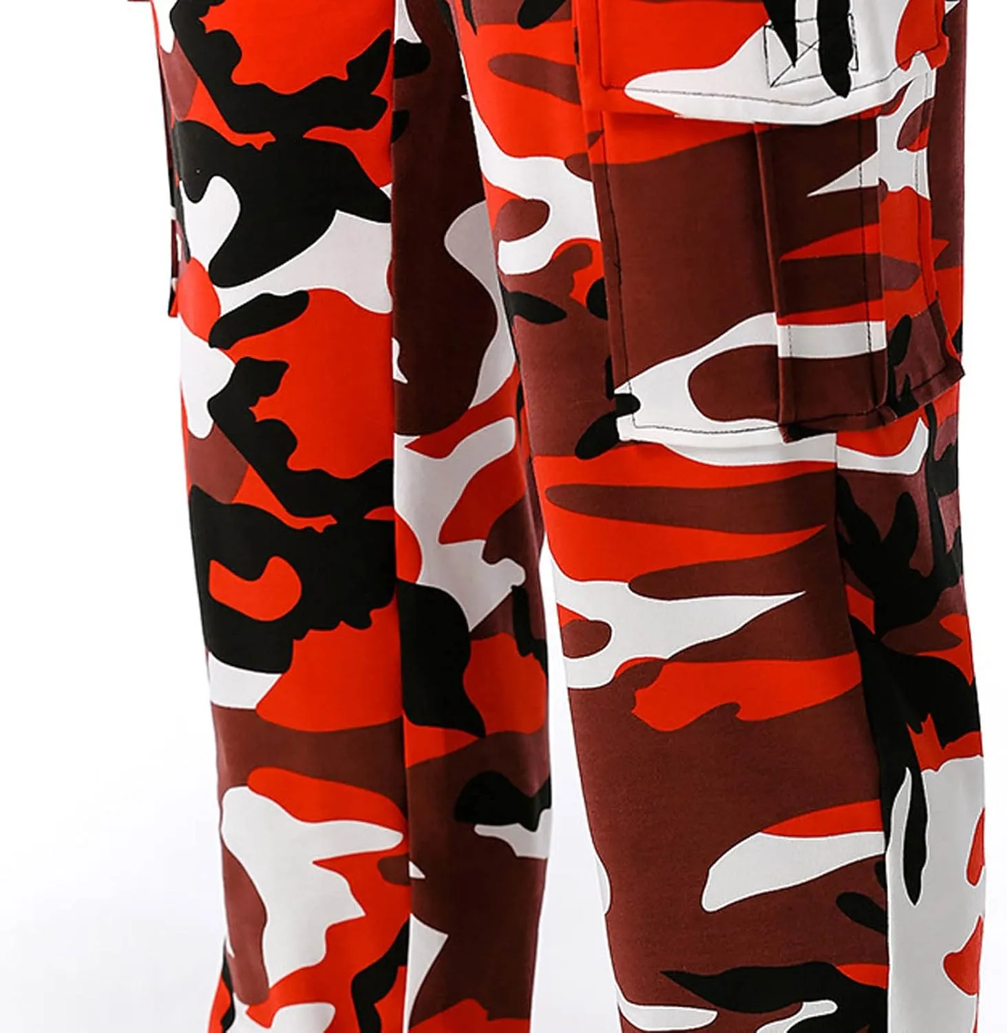 Muscularfit Athletic Pants for Men 2024 Trendy Stretch Waist Camo Pant Causal Drawstring Multi Pockets Camouflage Sweatpants
