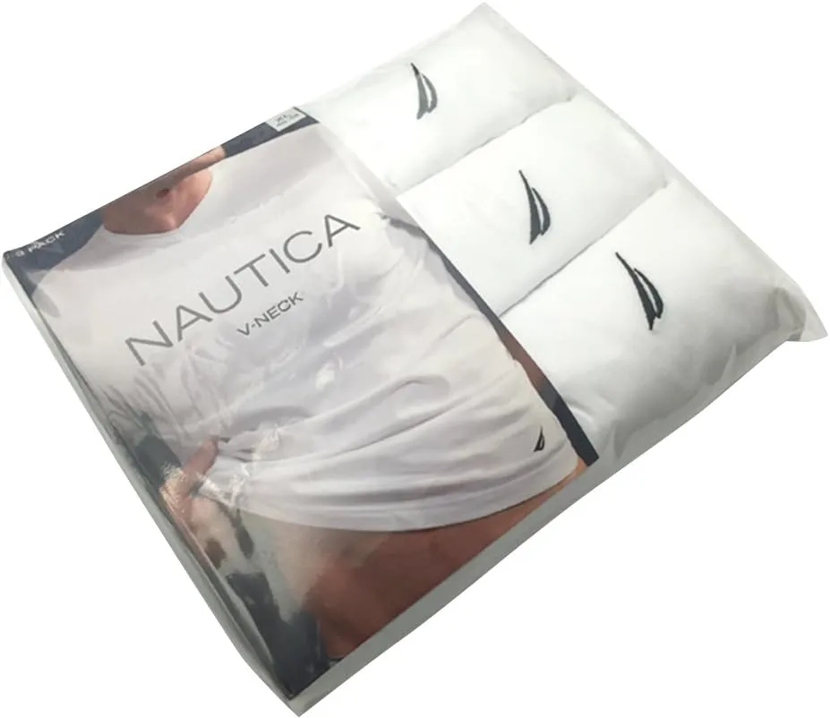 Nautica Men's Cotton V-Neck T-Shirt-Multipack