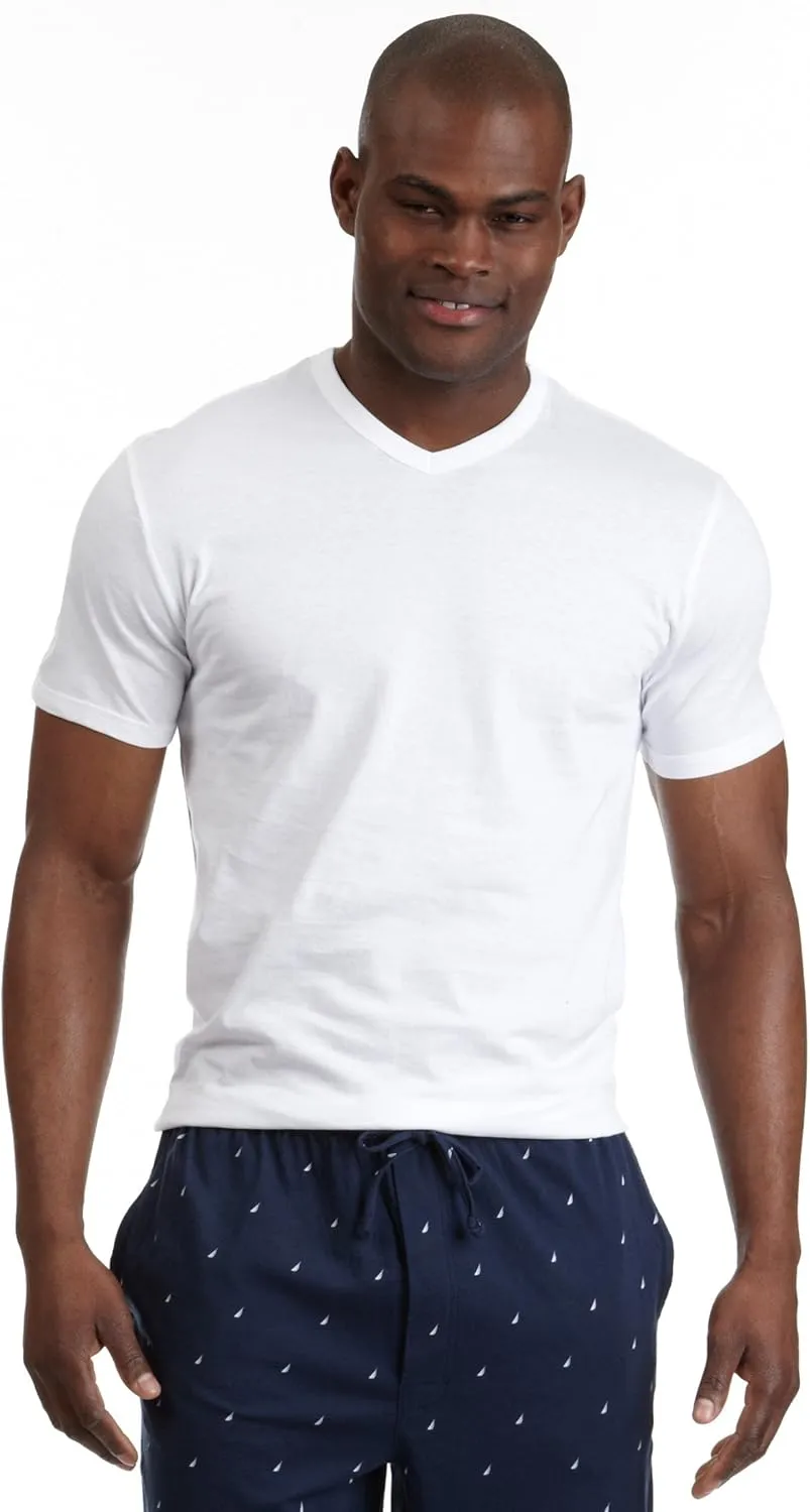 Nautica Men's Cotton V-Neck T-Shirt-Multipack