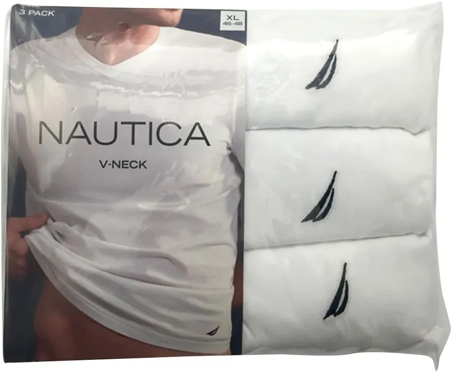 Nautica Men's Cotton V-Neck T-Shirt-Multipack