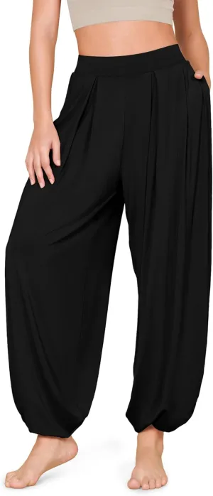 ODODOS Women's Wide Leg Pants with Pockets Lightweight Loose Draped Casual Palazzo Lounge Pajama Harem Pants