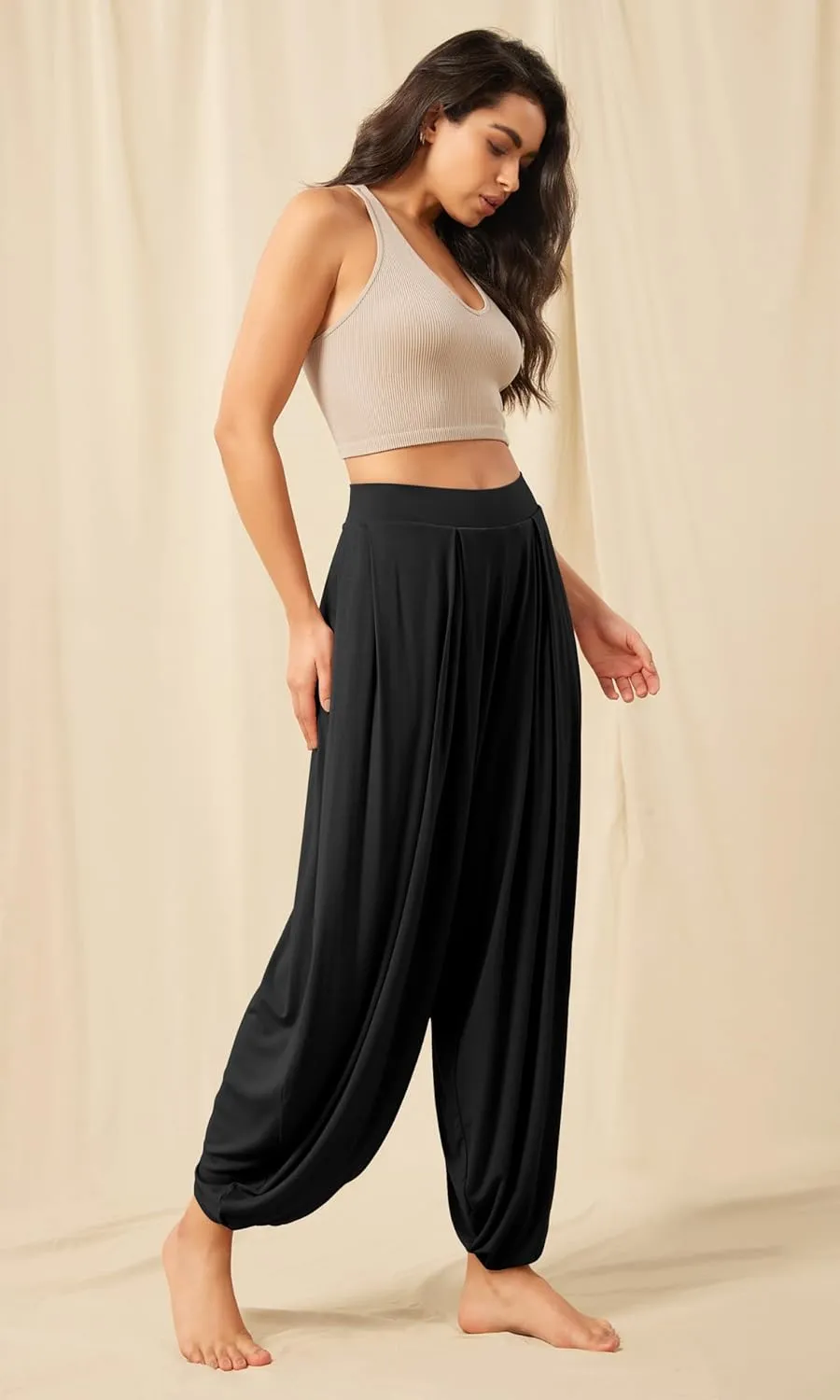ODODOS Women's Wide Leg Pants with Pockets Lightweight Loose Draped Casual Palazzo Lounge Pajama Harem Pants