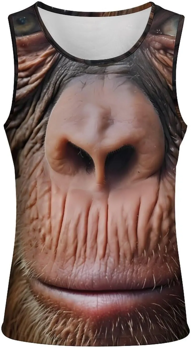 Orangul Monkey Face Mens Tank Top Undershirt Sleeveless Gym Vest Workout T-Shirts