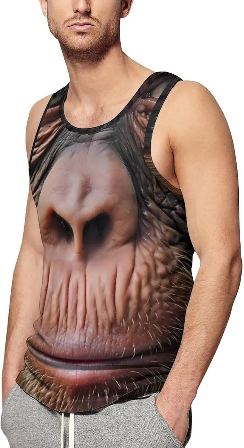 Orangul Monkey Face Mens Tank Top Undershirt Sleeveless Gym Vest Workout T-Shirts