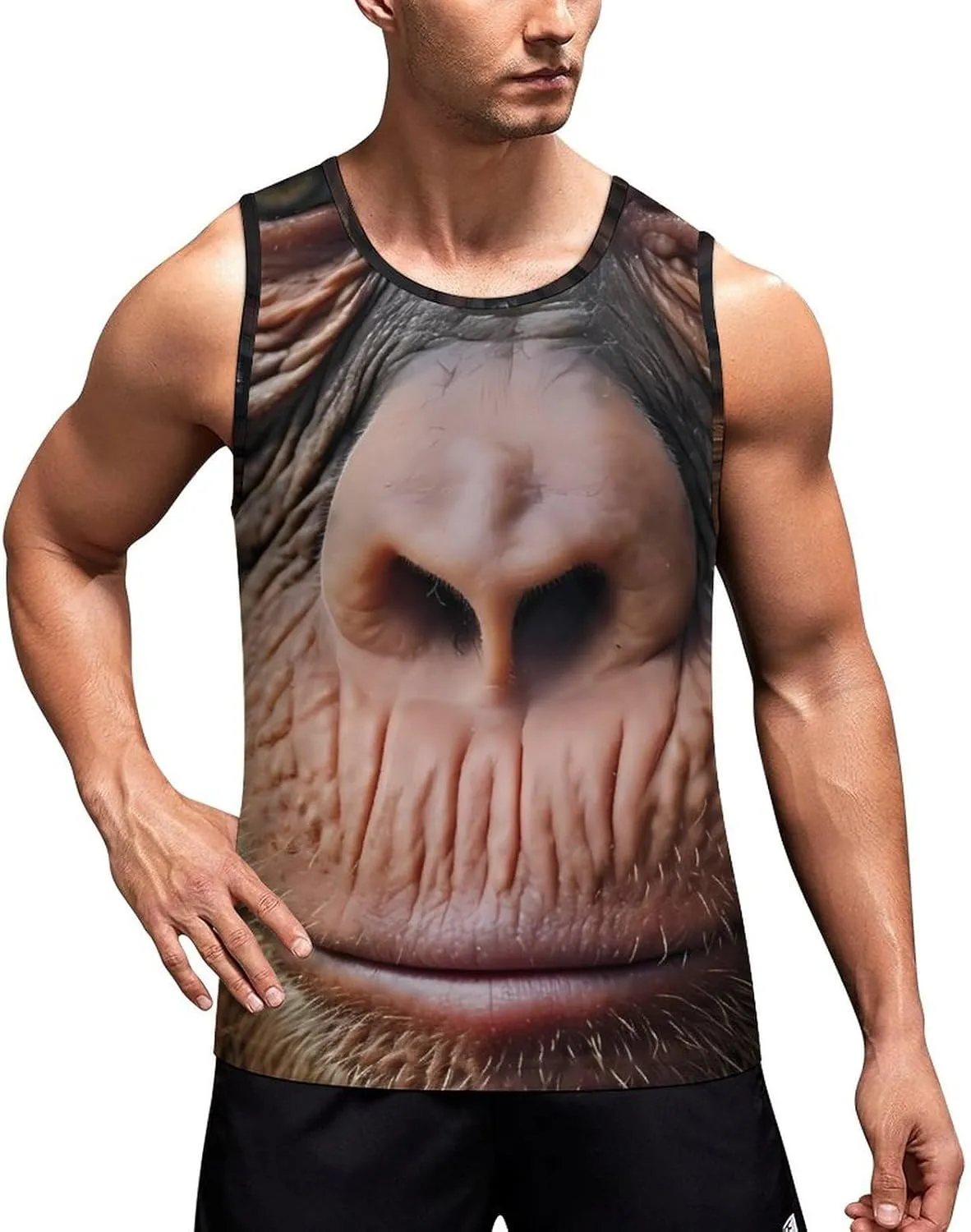Orangul Monkey Face Mens Tank Top Undershirt Sleeveless Gym Vest Workout T-Shirts