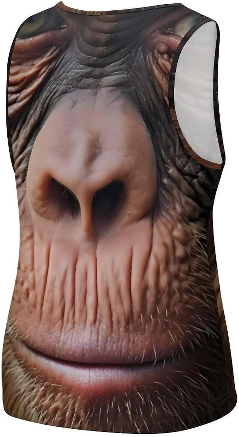 Orangul Monkey Face Mens Tank Top Undershirt Sleeveless Gym Vest Workout T-Shirts