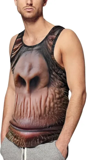 Orangul Monkey Face Mens Tank Top Undershirt Sleeveless Gym Vest Workout T-Shirts