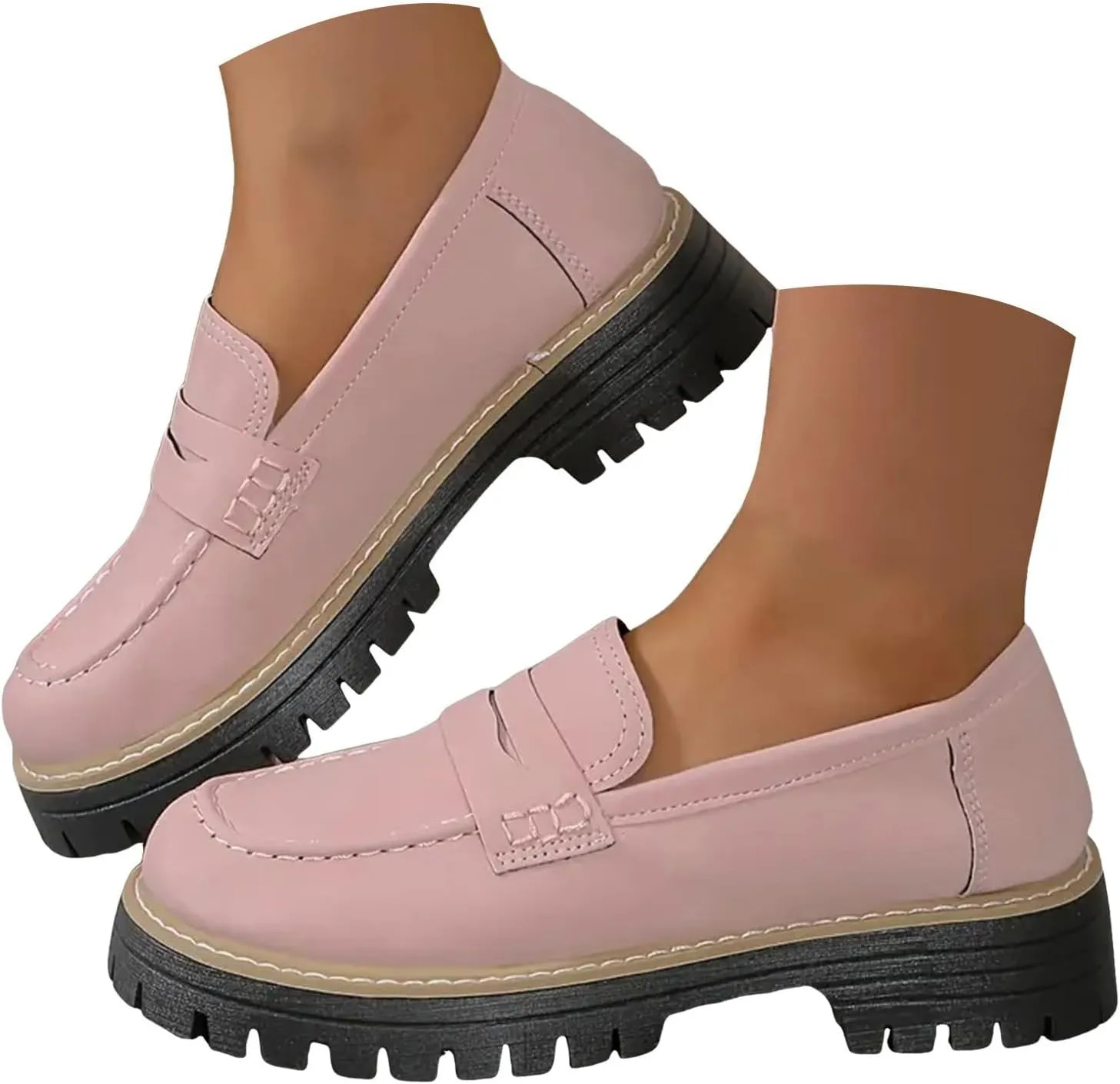 Orthoture-Orthopedic Platform Loafers Comfort Lightweight Shoes Womens Round Toe Walking Shoes Slip on Casual Shoes