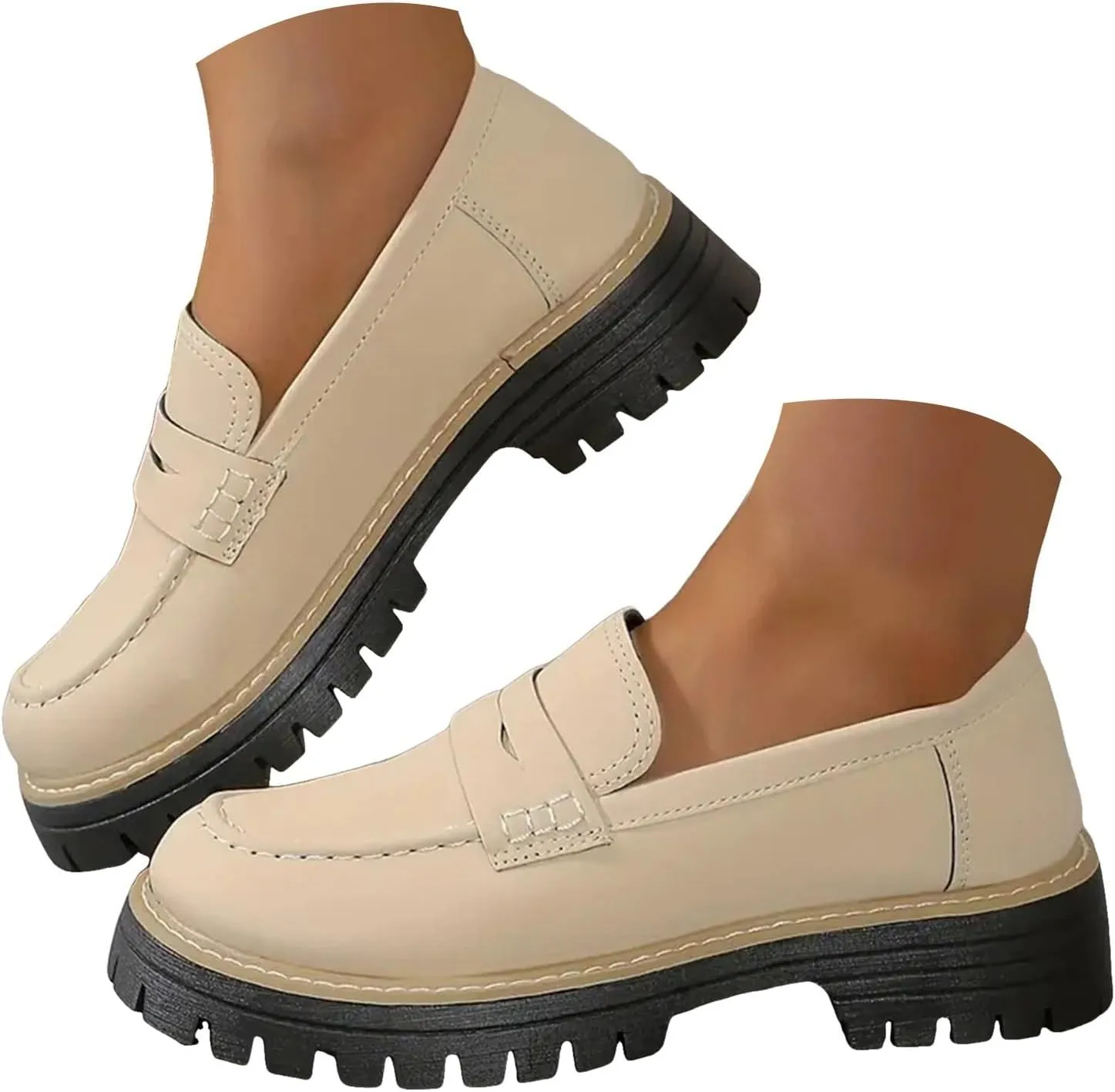 Orthoture-Orthopedic Platform Loafers Womens Round Toe Walking Shoes Comfort Lightweight Shoes Slip-on Casual Shoes