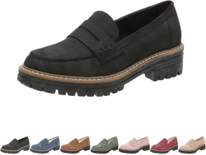 Orthoturee-Orthopedic Platform Loafers, Comfortable Slip-On Chunky Loafers, Flat Orthoture Shoes, Round Toe Lightweight Walking Shoes