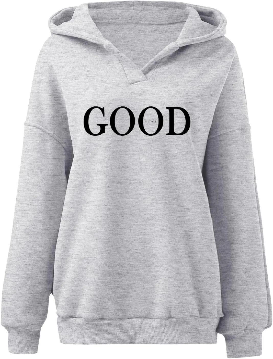 Oversized Hoodies for Women 2024 Long Sleeve V Neck Letter Printing Sweatshirts Fall Fashion Classic Athletic