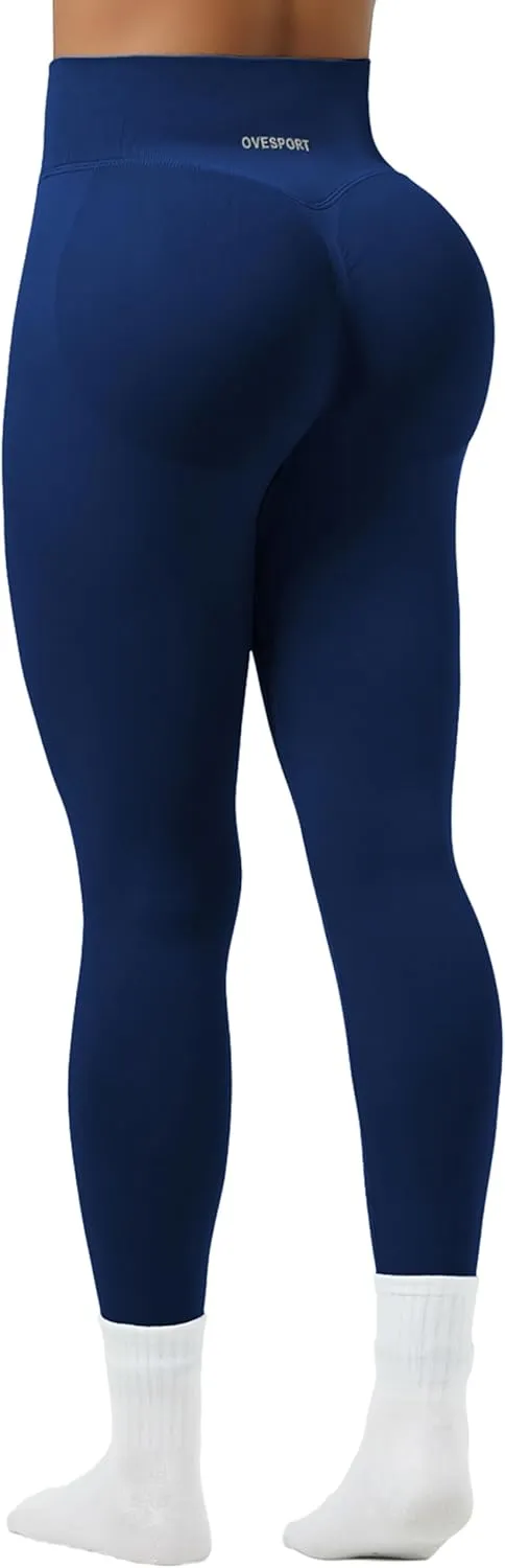 OVESPORT Workout Leggings for Women Seamless High Waist Scrunch Butt Lifting Leggings Tummy Control Gym Yoga Athletic Pants