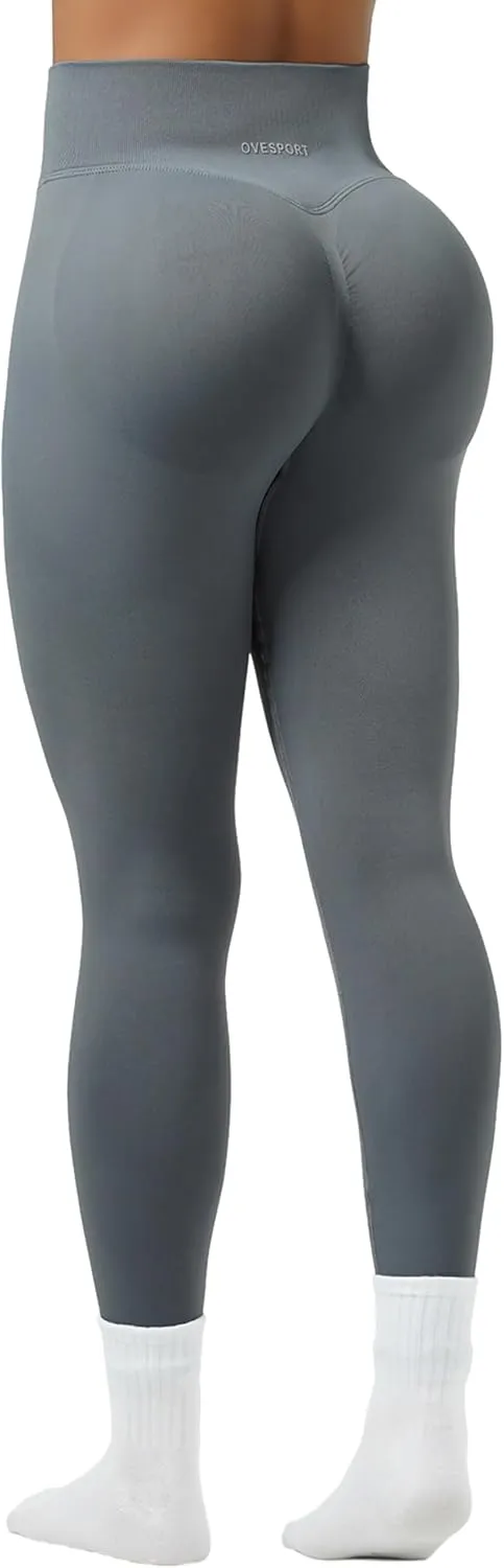 OVESPORT Workout Leggings for Women Seamless High Waist Scrunch Butt Lifting Leggings Tummy Control Gym Yoga Athletic Pants