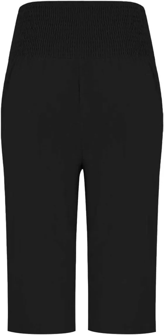 Pants for Women, Capri Pants Tummy Control with Pockets High Waist Wide