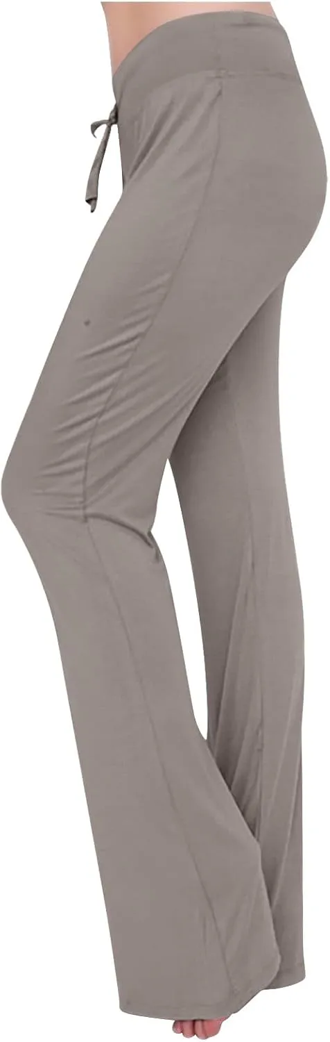 Plus Size Yoga Pants for Women 2024 Casual Drawstring Elastic High Waist Wide Leg Workout Pants Loose Comfy Trousers
