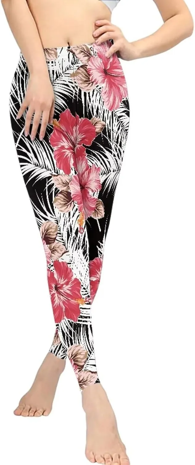 Polynesian Traditional Tribal Yoga Pants for Women High Waisted Gym Leggings Tummy Control Workout Leggings
