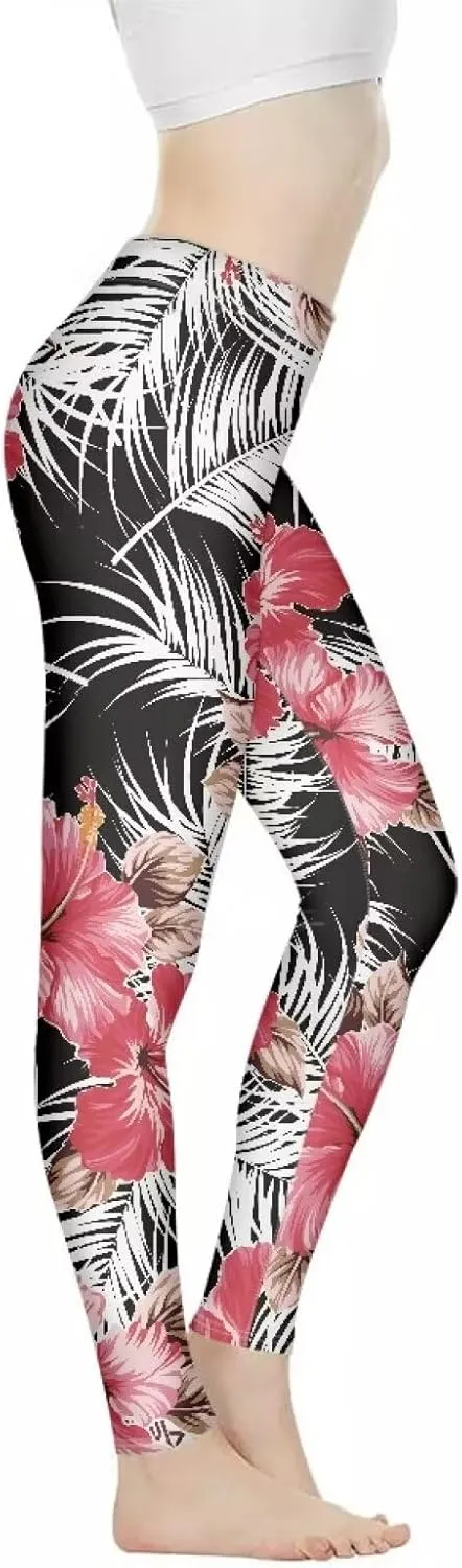 Polynesian Traditional Tribal Yoga Pants for Women High Waisted Gym Leggings Tummy Control Workout Leggings
