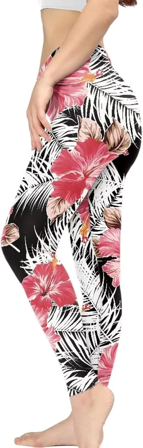 Polynesian Traditional Tribal Yoga Pants for Women High Waisted Gym Leggings Tummy Control Workout Leggings