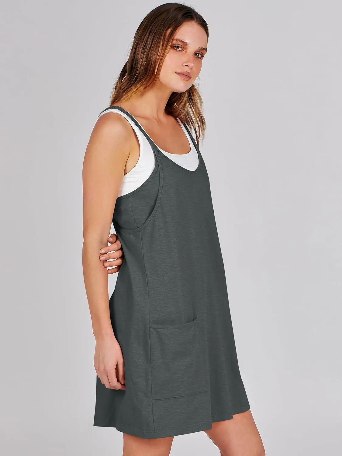 Prinbara Women Athletic Tennis Dress Summer Workout Sports Mini Romper Dress Built in Shapewear Shorts Sundress 2025 Outfits