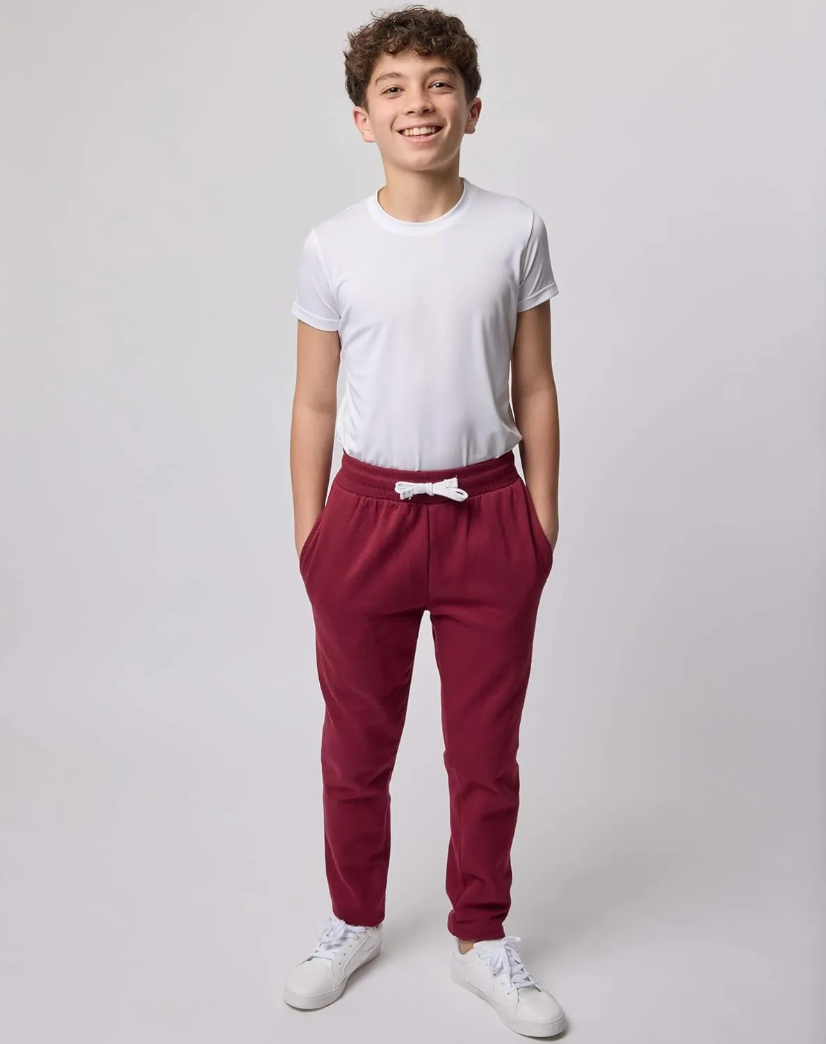 Real Essentials 3 Pack: Boys Cotton Active Fleece Jogger Sweatpants