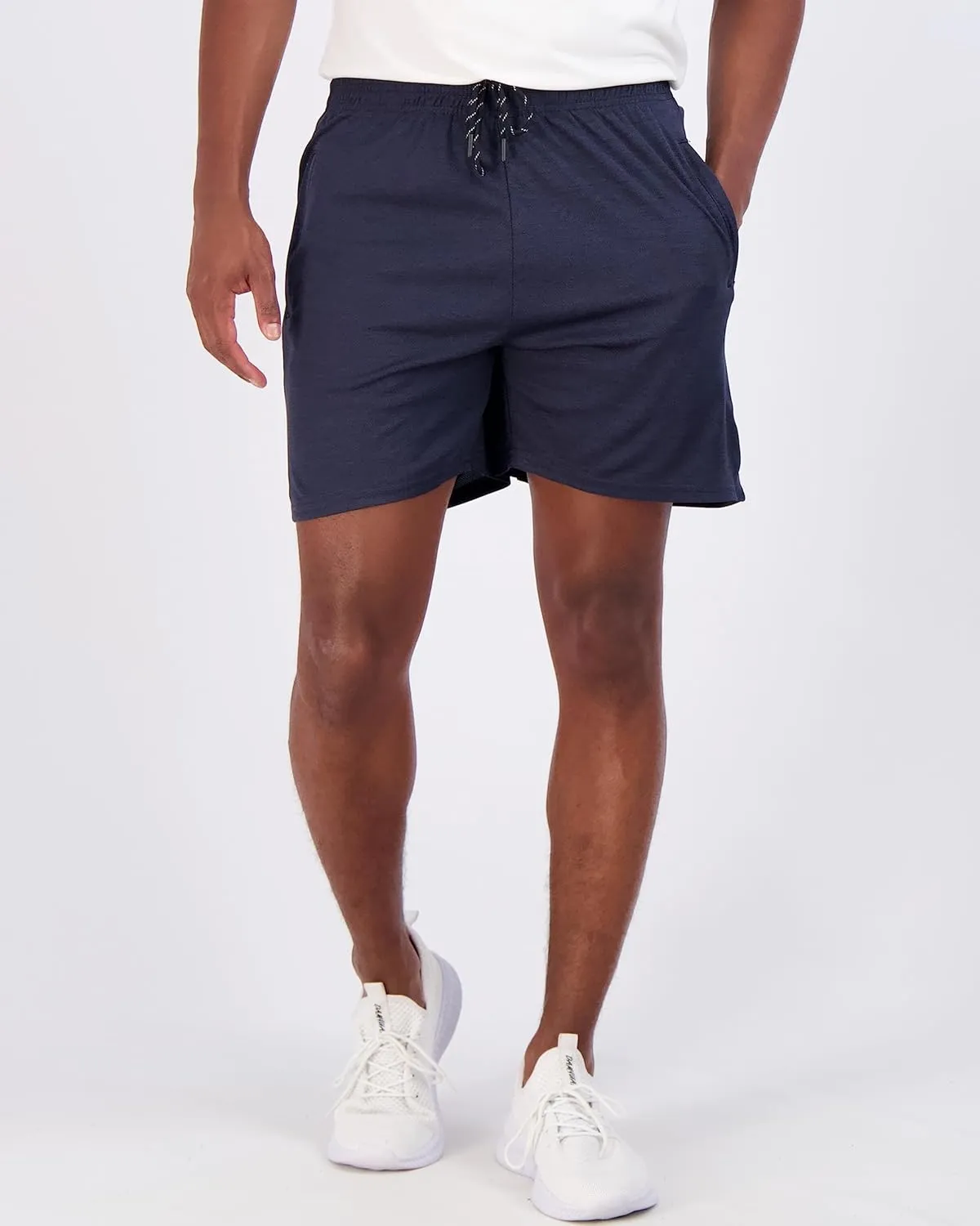 Real Essentials 4 Pack: Men's 5" Mesh Quick-Dry Athletic Running Gym Shorts with Zipper Pockets (Available in Big & Tall)