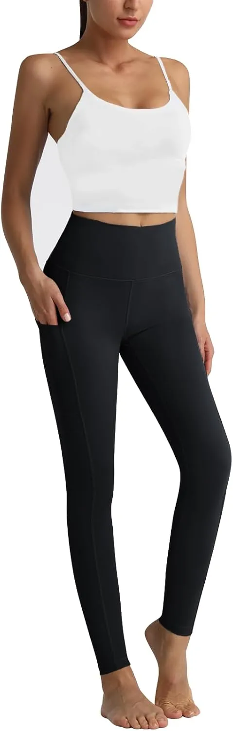 RIMLESS 7 Women's Leggings with Pockets High Waist Cotton Yoga Pants Workout Running Athletic Capris