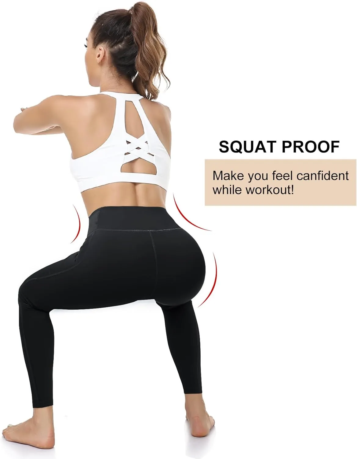 RIMLESS 7 Women's Leggings with Pockets High Waist Cotton Yoga Pants Workout Running Athletic Capris