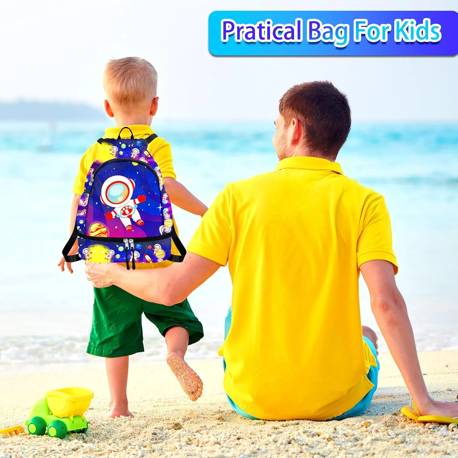 RLGPBON Drawstring Backpack for Kids,Youth Gym Dance Beach Swim Travel Bag for Girls and Boys with Two Water Bottle Holders