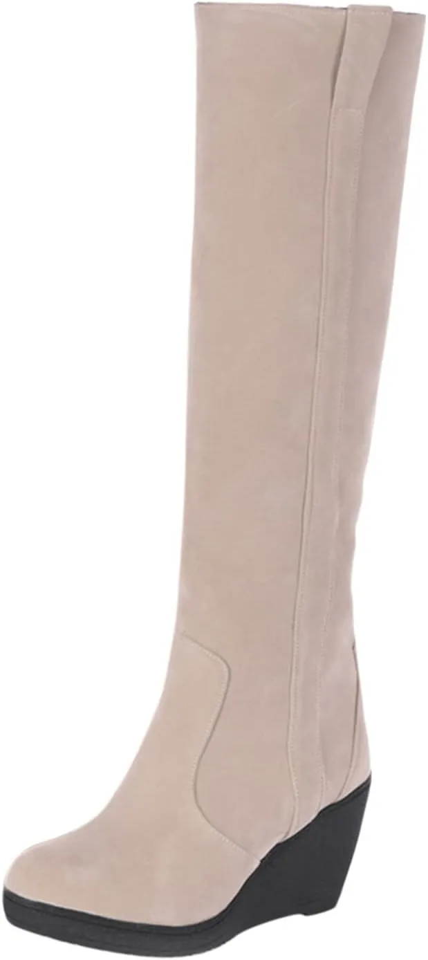 SBGMoSJ Knee High Winter Boots for Women White Women's Composite Toe Waterproof Work Boots Women's Waterproof Winter Boots No Laces Women Waterproof Boots Wide Calf Botas De FrO Para Mujer De Vestir