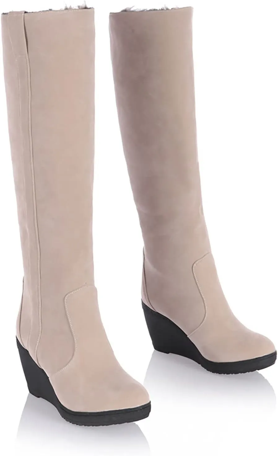 SBGMoSJ Knee High Winter Boots for Women White Women's Composite Toe Waterproof Work Boots Women's Waterproof Winter Boots No Laces Women Waterproof Boots Wide Calf Botas De FrO Para Mujer De Vestir