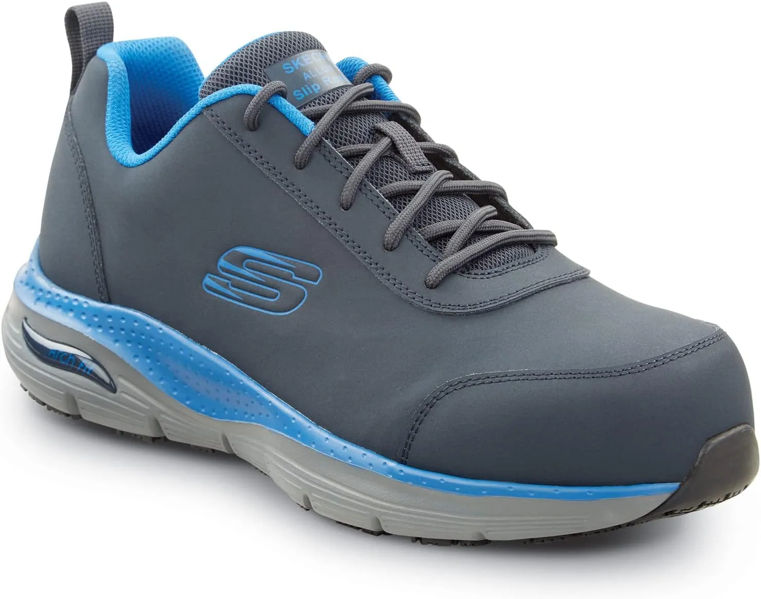Skechers Work Arch Fit Beau, Men's, Athletic Style, Alloy Toe, EH, MaxTrax Slip Resistant, Work Shoe