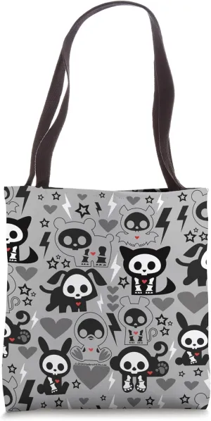Skelanimals Retro Vintage Pop Art Lightning Heart Group Shot Tote Bag