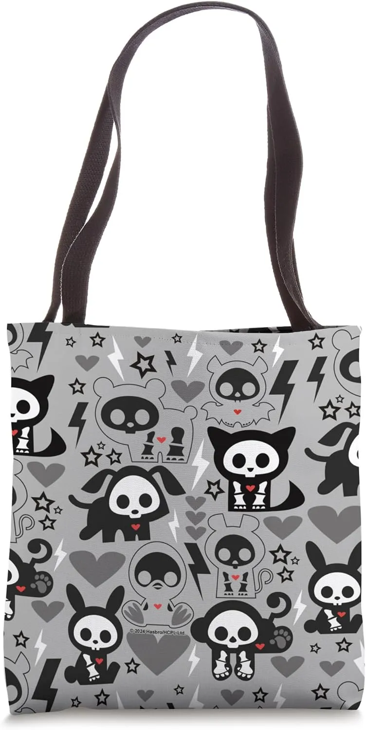 Skelanimals Retro Vintage Pop Art Lightning Heart Group Shot Tote Bag