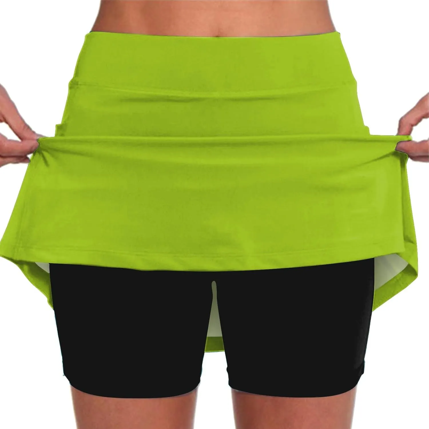 Skorts Skirts for Women Dressy High Waist Tummy Control Skort Athletic Workout Funny Soft Outfits with Pockets