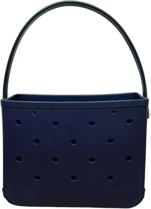 Small Rubber Beach Tote Bag, Open Top Portable Outdoor Travel Bag for Beach Picnic Pool Outings