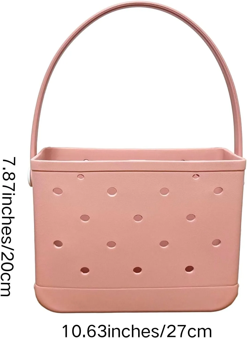 Small Rubber Beach Tote Bag, Open Top Portable Outdoor Travel Bag for Beach Picnic Pool Outings