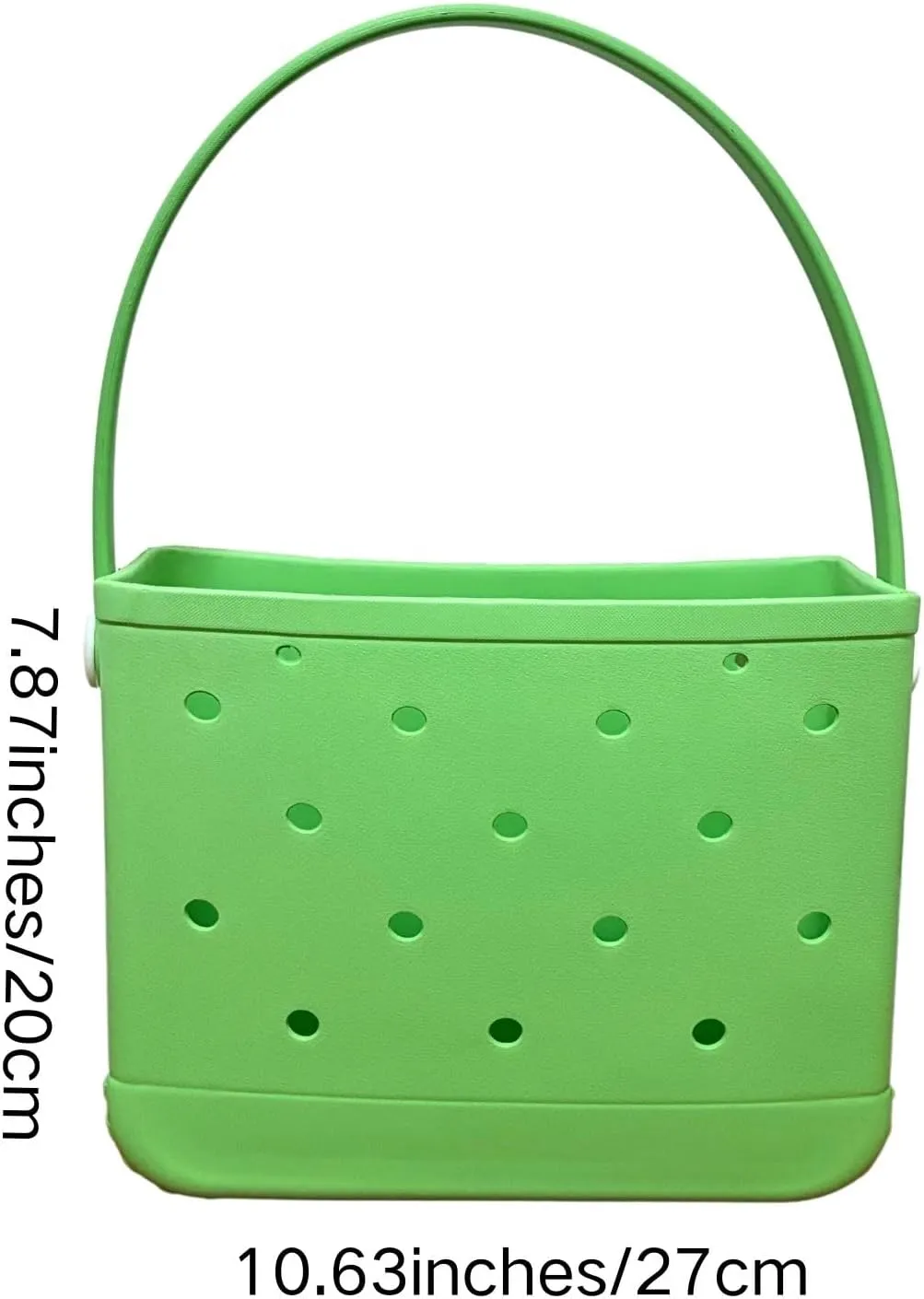 Small Rubber Beach Tote Bag, Open Top Portable Outdoor Travel Bag for Beach Picnic Pool Outings