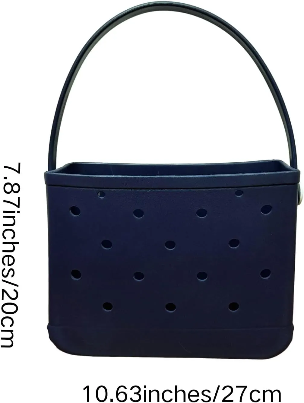 Small Rubber Beach Tote Bag, Open Top Portable Outdoor Travel Bag for Beach Picnic Pool Outings