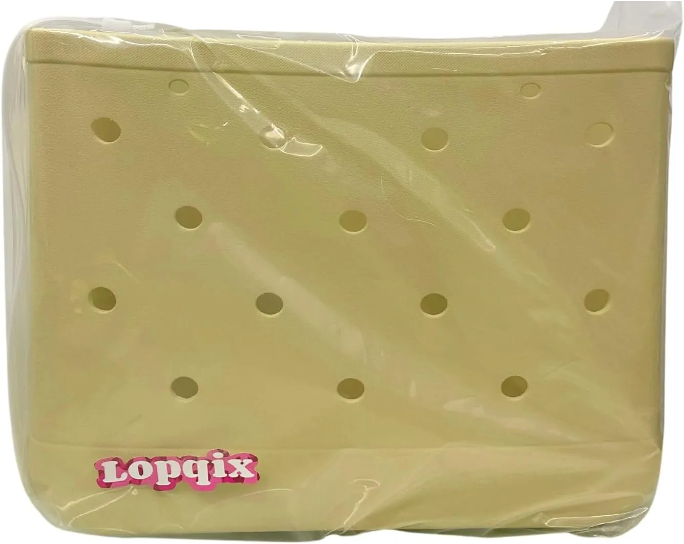 Small Rubber Beach Tote Bag, Open Top Portable Outdoor Travel Bag for Beach Picnic Pool Outings