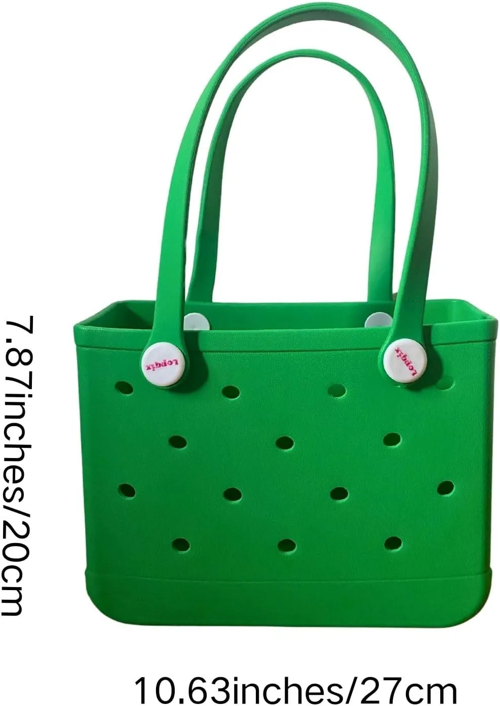 Small Rubber Beach Tote Bag, Open Top Portable Outdoor Travel Bag for Beach Picnic Pool Outings