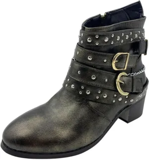 Snow Boots for Women Ankle Fall Booties for Women Women Cowboy Boots Round Toe Platform Bootie for Women Comfy Casual Closed Back Chunky Block Low Heel Vintage