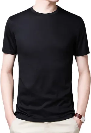 Summer Men's Short Sleeve T-Shirt Crew Neck Top Slim Fit Undershirts