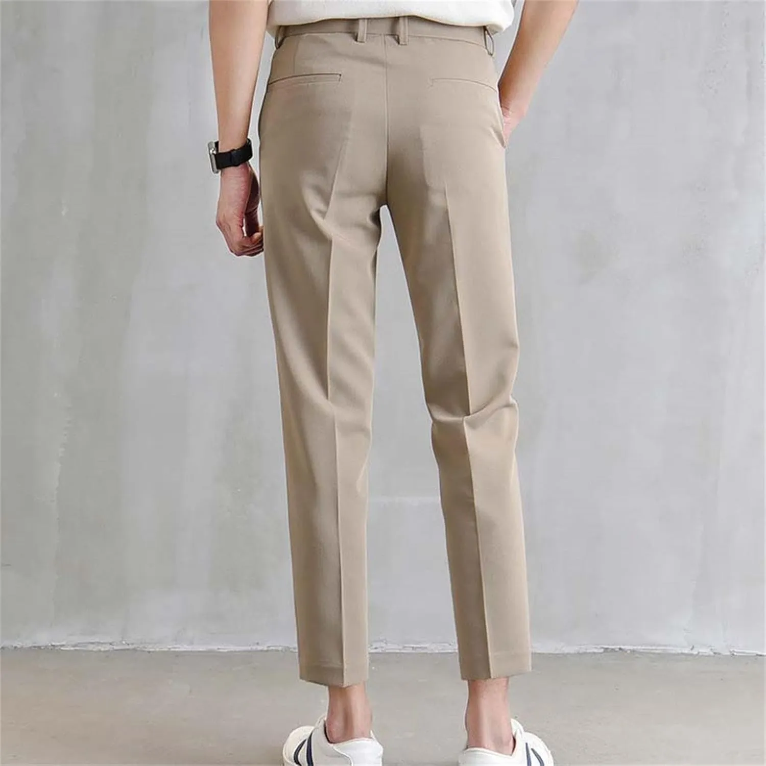 Summer Slim Fit Small Foot Casual Business Cropped Suit Pants Foam