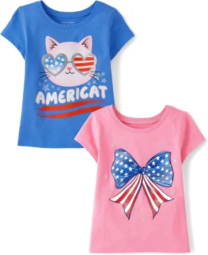 The Children's Place Baby and Toddler Girls' All Holidays Short Sleeve Graphic T-Shirts, Multipack