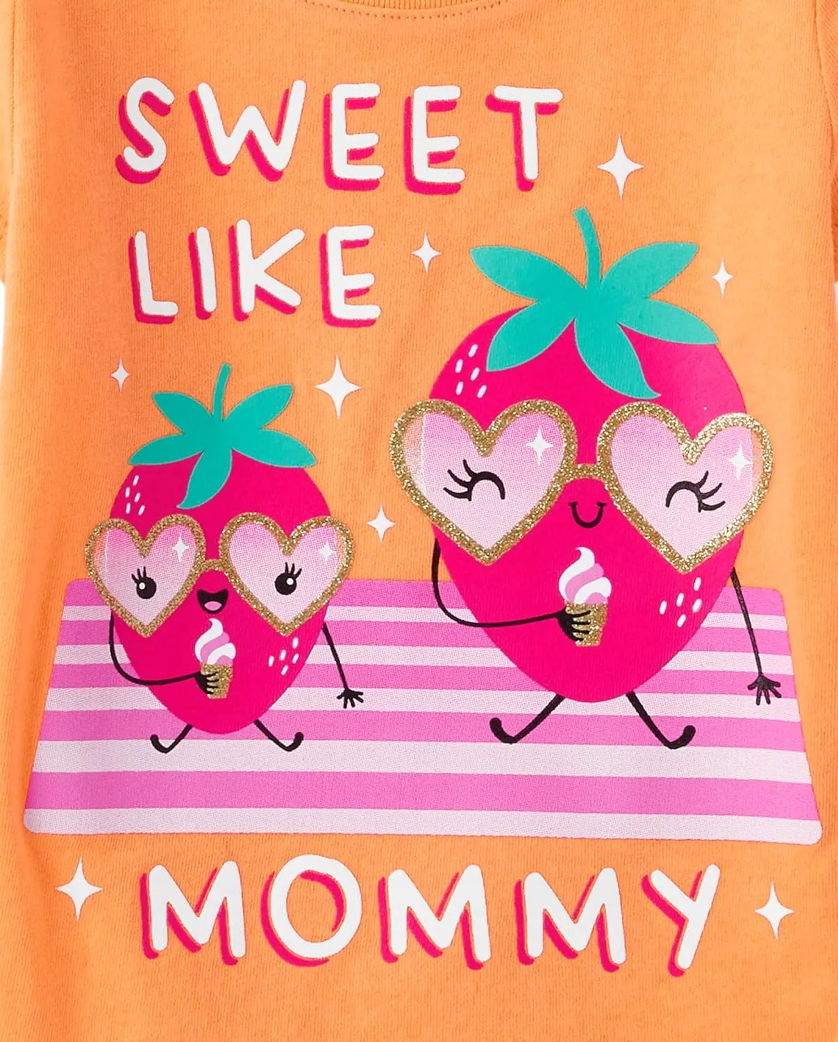 The Children's Place Baby and Toddler Girls' Family Short Sleeve Graphic T-Shirts, Multipack
