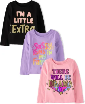 The Children's Place baby-girls And Toddler Assorted Everyday Long Sleeve Graphic T-shirts,multipacks